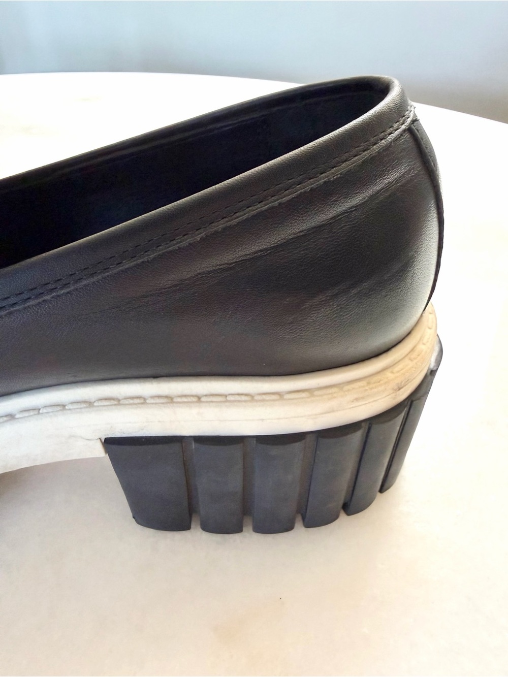 L’INTERVALLE Black Leather Platform Loafers - Picture 6 of 7